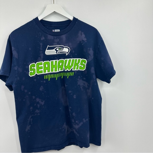NFL Seattle Seahawks Bleach Dyed Short Sleeve Shirt Size Large - Picture 3 of 9